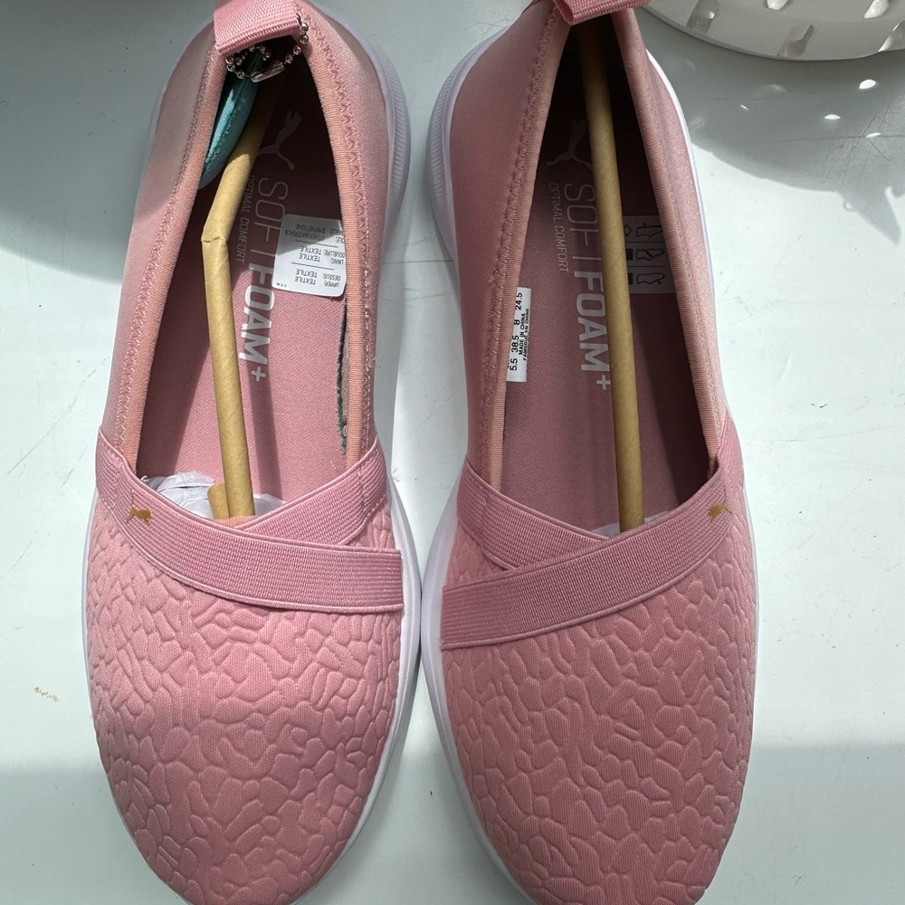 Puma Pink Sneakers with Textured Design